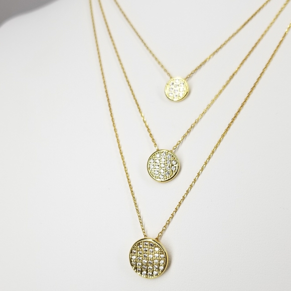 NWT Statement 3 Layered Pave CZ Choker Necklace - Picture 8 of 11